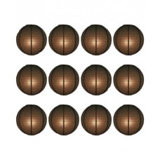 8" Paper Lantern Black Regular Wire Value Pack (12 PCS)